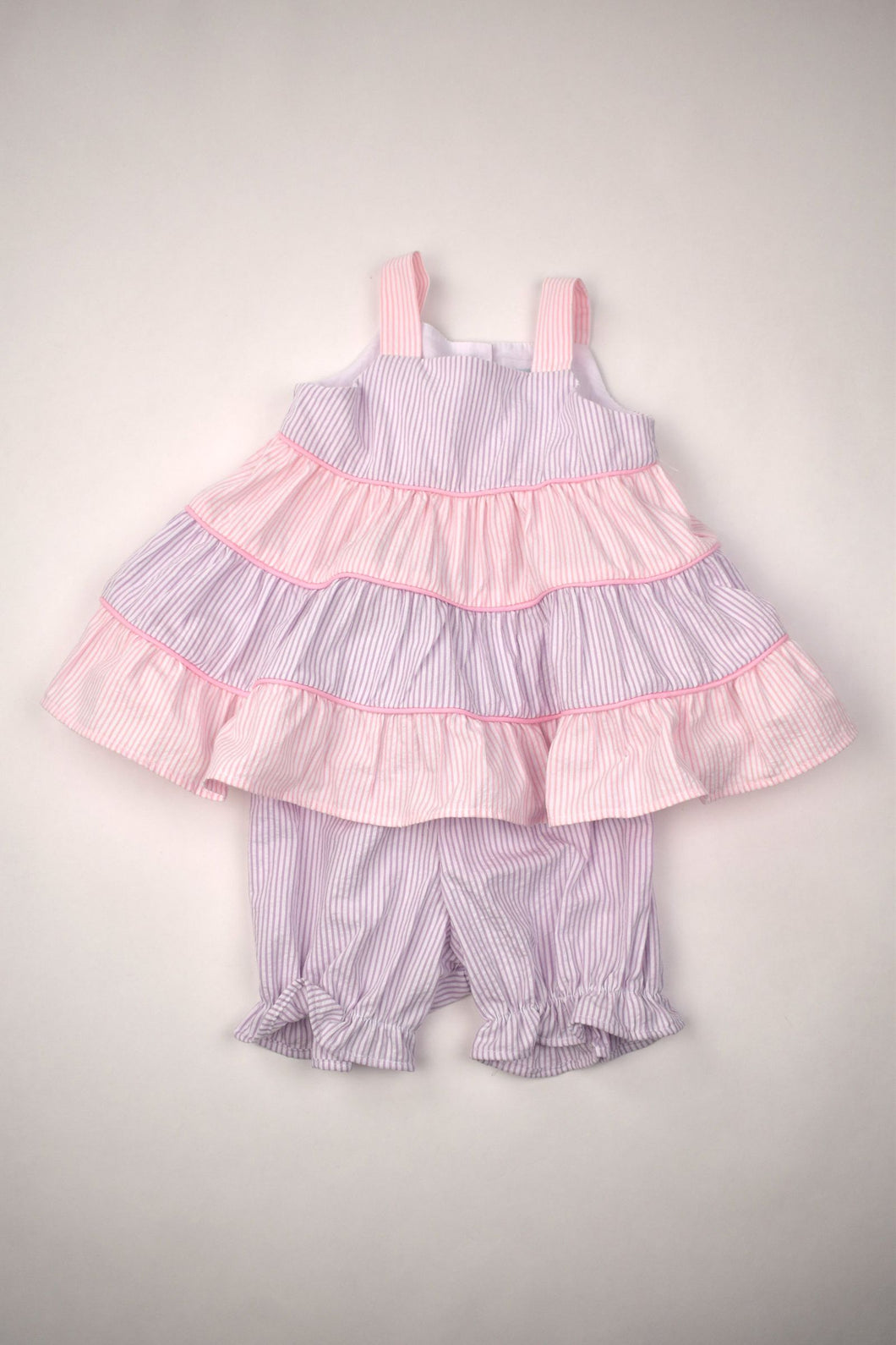 Pink & Lavender Seersucker Tiered Popover Set