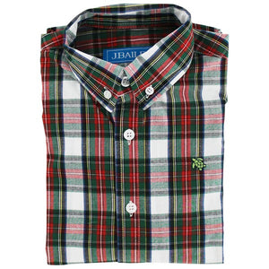 LS Button Down Shirt in Evergreen Plaid - Size 5 only