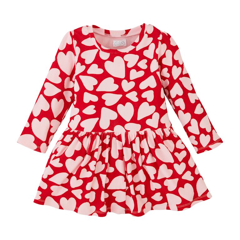 Heart Print Knit Dress