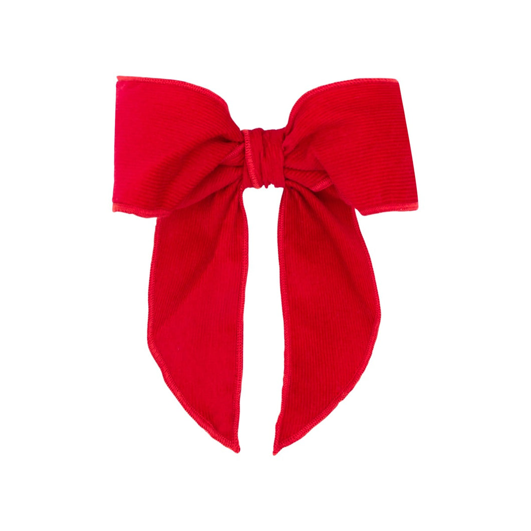 Medium Corduroy Fabric Bow in Red or Navy