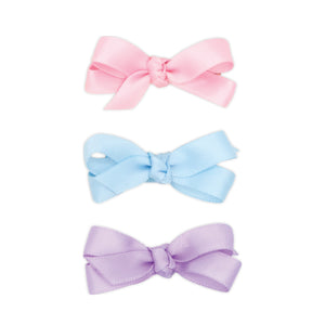 Three Baby Satin Bows in a Multipack - assorted