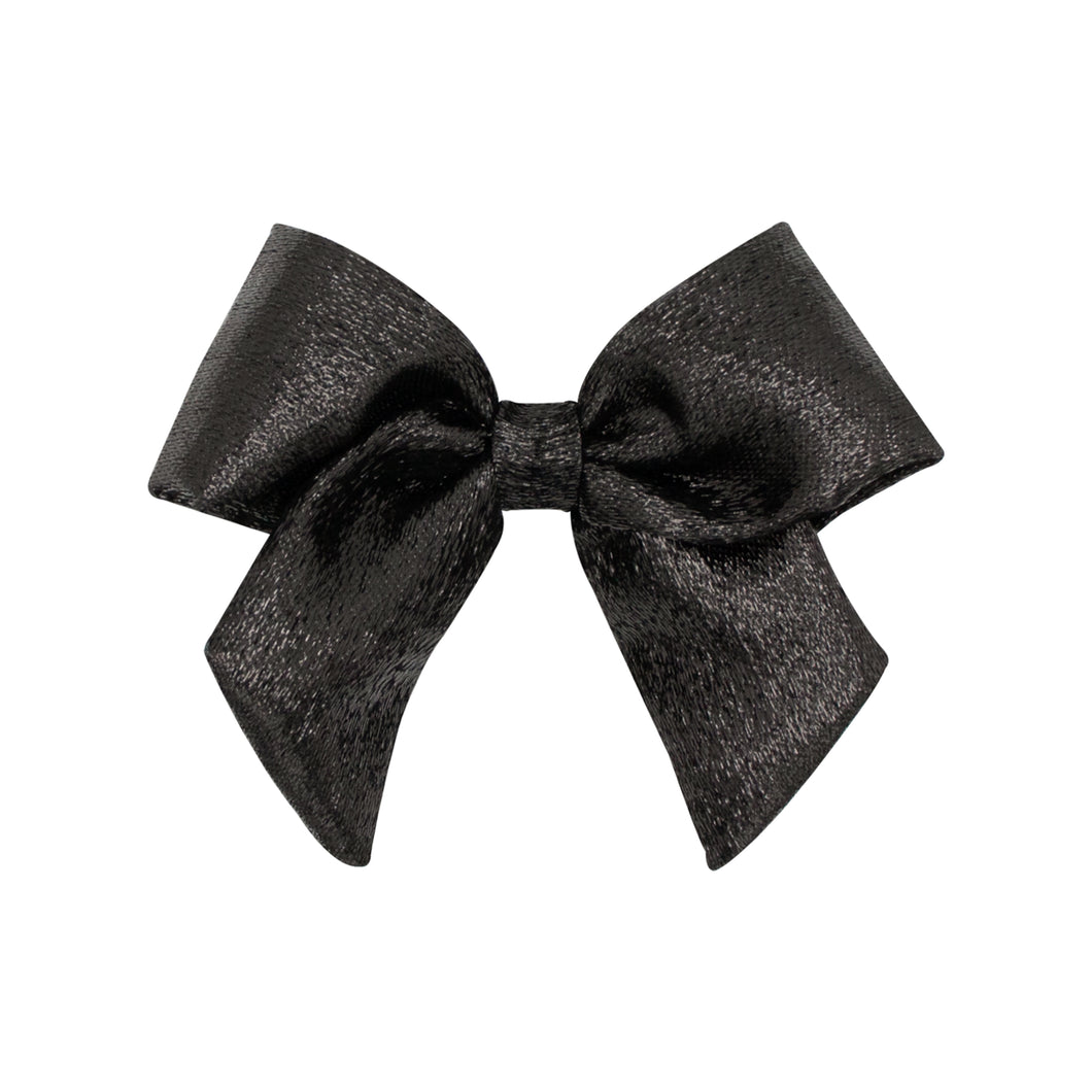 Black Lame Hair Bow Medium or King