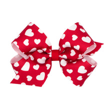 Load image into Gallery viewer, Valentine&#39;s Heart Print Bows - Medium
