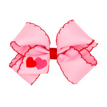 Load image into Gallery viewer, Valentine&#39;s Heart Moonstitch Edge Bows - Medium
