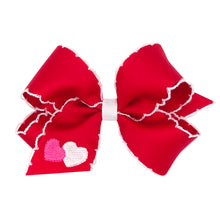 Load image into Gallery viewer, Valentine&#39;s Heart Moonstitch Edge Bows - Medium
