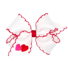 Load image into Gallery viewer, Valentine&#39;s Heart Moonstitch Edge Bows - Medium
