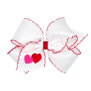 Valentine's Heart Moonstitch Edge Bows - King