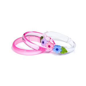 Flowers Pink Purple Blue Bangles