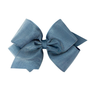 King Organza Overlay Bow - Denim Blue