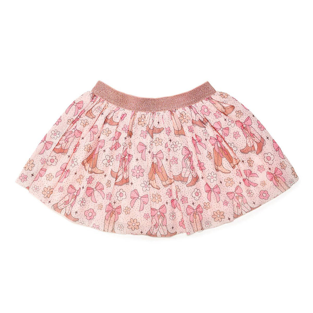 Coquette Bows Cowgirl Pink Tutu Skirt