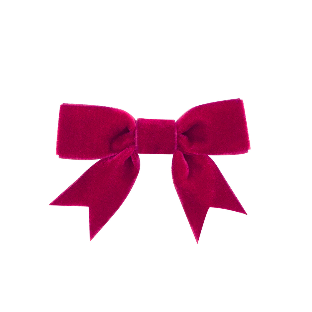 Mini Velvet Bow w/ Fancy Cut Tail