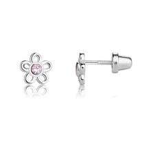 Load image into Gallery viewer, Daisy Pink Earrings - Silver
