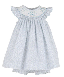 Blue Breeze Floral Bishop Dress