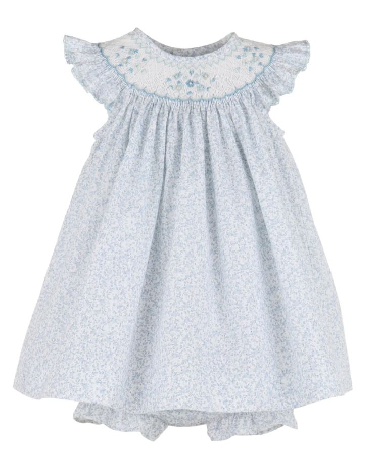 Blue Breeze Floral Bishop Dress