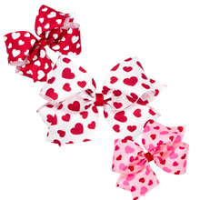 Load image into Gallery viewer, Valentine&#39;s Heart Print Bows - King
