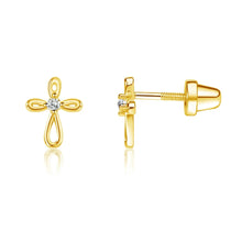 Load image into Gallery viewer, Gold Plated Cross Earrings
