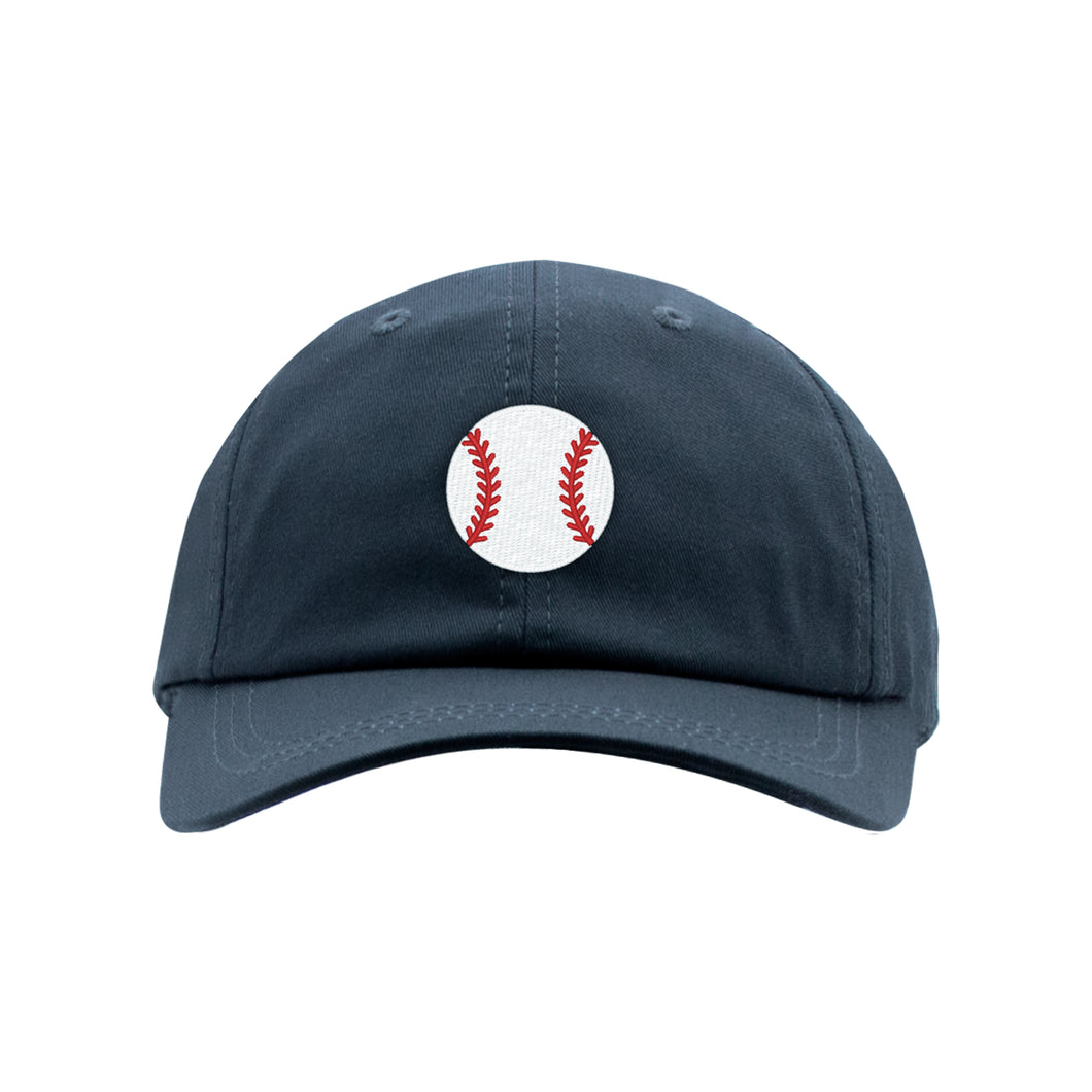 Navy Blue Twill Embroidered Ball Cap - Baseball