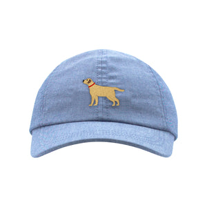 Demin Chambray Embroidered Ball Cap - Dog