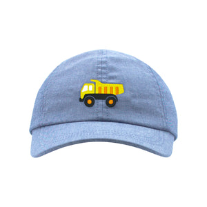 Demin Chambray Embroidered Ball Cap - Dump Truck