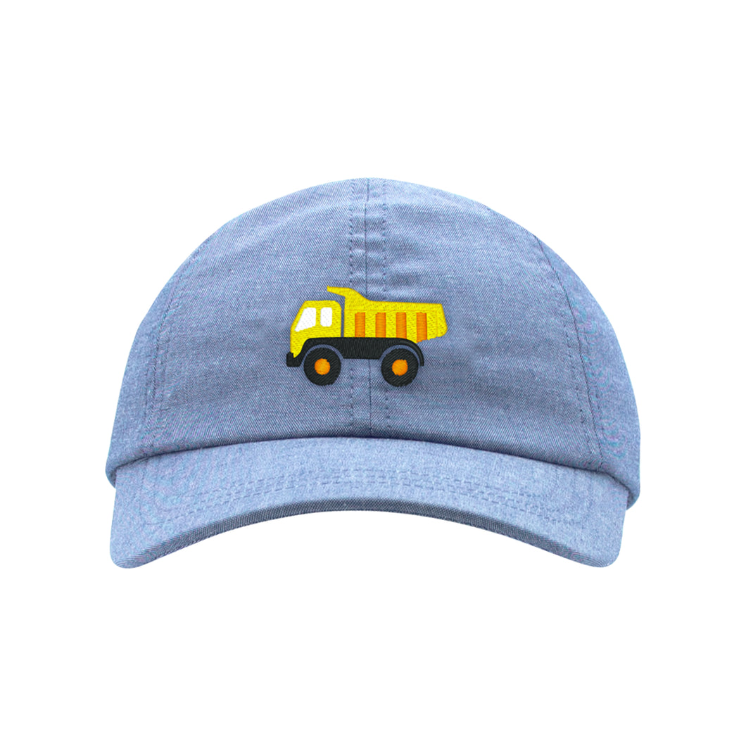 Demin Chambray Embroidered Ball Cap - Dump Truck