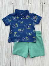 Load image into Gallery viewer, Blue Jungle Polo &amp; Shorts Set
