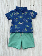 Load image into Gallery viewer, Blue Jungle Polo &amp; Shorts Set
