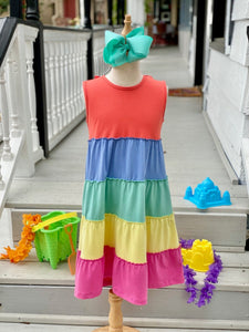 Bright Rainbow Twirl Dress