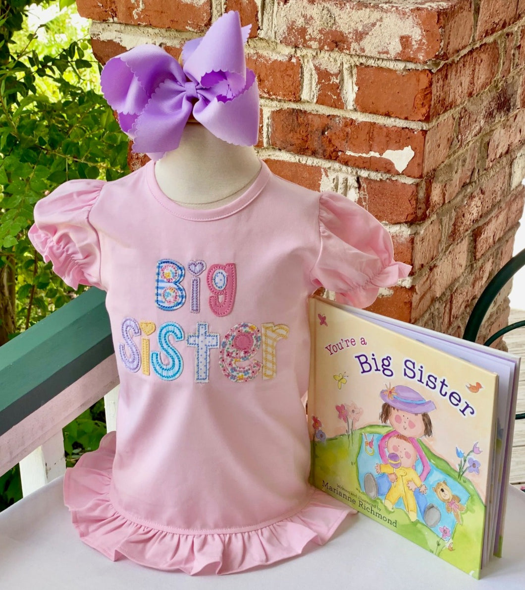 Appliqued Big Sister T-Shirt