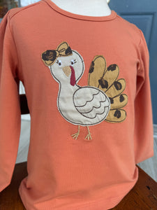 Turkey Applique L/S T-Shirt Size 5 Only