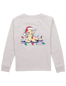 "Santa Paws" L/S Christmas Shirt in Grey