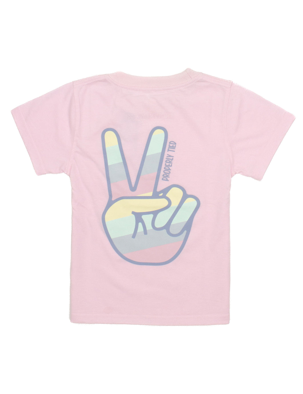 Girl's Peace Sign Graphic T-Shirt in Rose Pink