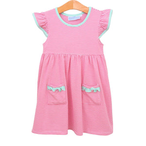 Lucy Dress - Pink Stripe/MInt