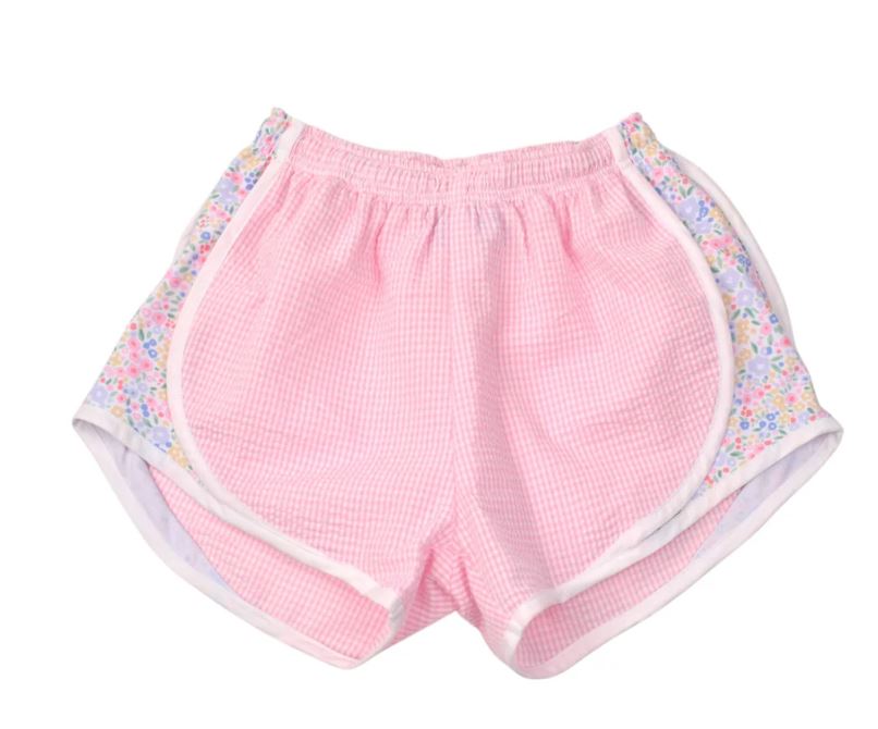 Girl's Track Shorts - Meadow Floral Sides