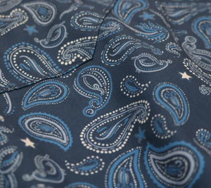 Navy Paisley Pearl Snap LS Shirt