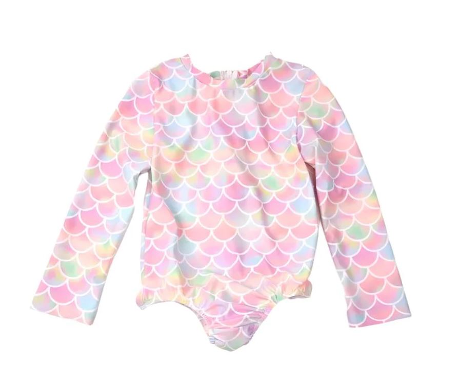 Pastel Scales Rash Guard Swimsuit