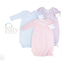 Load image into Gallery viewer, Paty L/S Knit Baby Lap Shoulder Gown - Pink with Pink Trim
