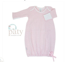 Load image into Gallery viewer, Paty L/S Knit Baby Lap Shoulder Gown - Pink with Pink Trim
