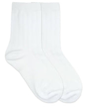 Load image into Gallery viewer, White School Uniform Rib Crew Socks
