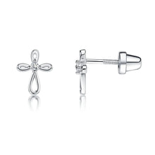 Load image into Gallery viewer, Cross Infinity Sterling Silver Earrings
