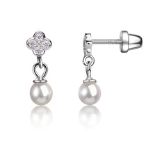 Load image into Gallery viewer, Daisy w/Dangling Pearl Earrings
