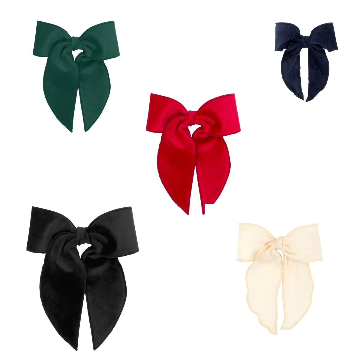 Medium Velvet Bows With Ties