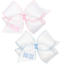 Load image into Gallery viewer, Big Sister Embroidered Bow in Light Pink or Blue
