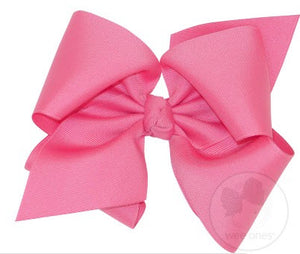 HUGE Grosgrain Hair Bow w/ Knot Wrap and French Clip