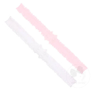 Add-A-Bow Stretch Ruffle Edge Girls Baby Bands - Two Pack