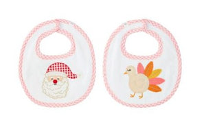 Holiday Reversible Bib - Pink