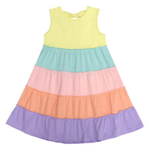 Load image into Gallery viewer, Pastel Rainbow Tiered Twirl Dress
