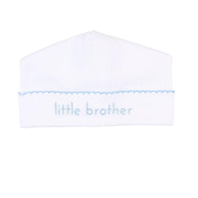 Load image into Gallery viewer, &quot;Little Brother&quot; White &amp; Blue Embroidered Footie
