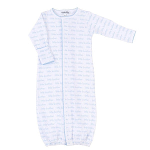 "Little Brother" White & Blue Printed Converter Gown