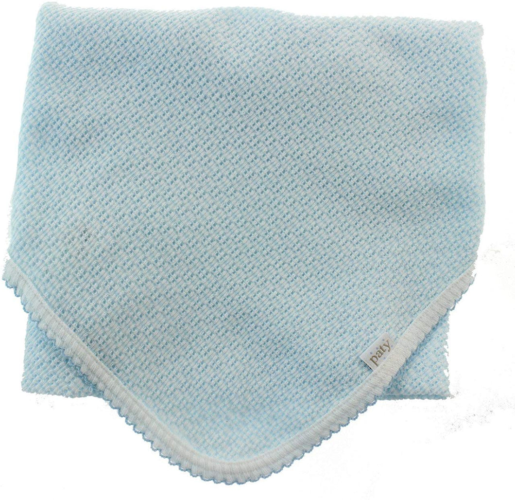 Paty, Inc. - Receiving Swaddle Blanket Blue with Blue Trim