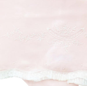 Pink Lace Embroidered Receiving Blanket by Feltman Brothers